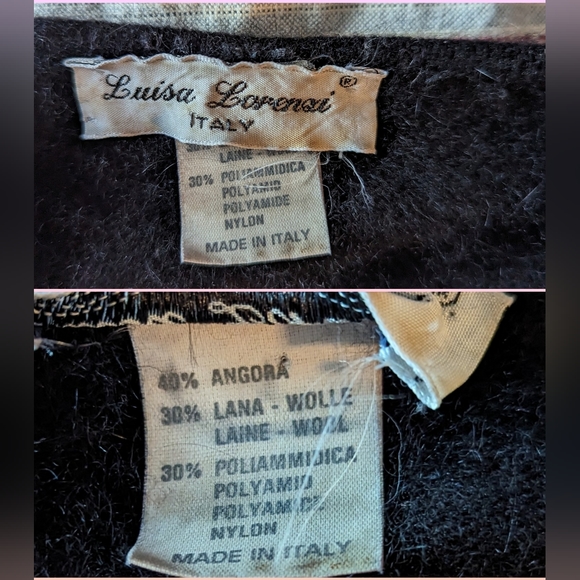 Vintage Black Angora & Wool Sweater - Picture 5 of 5